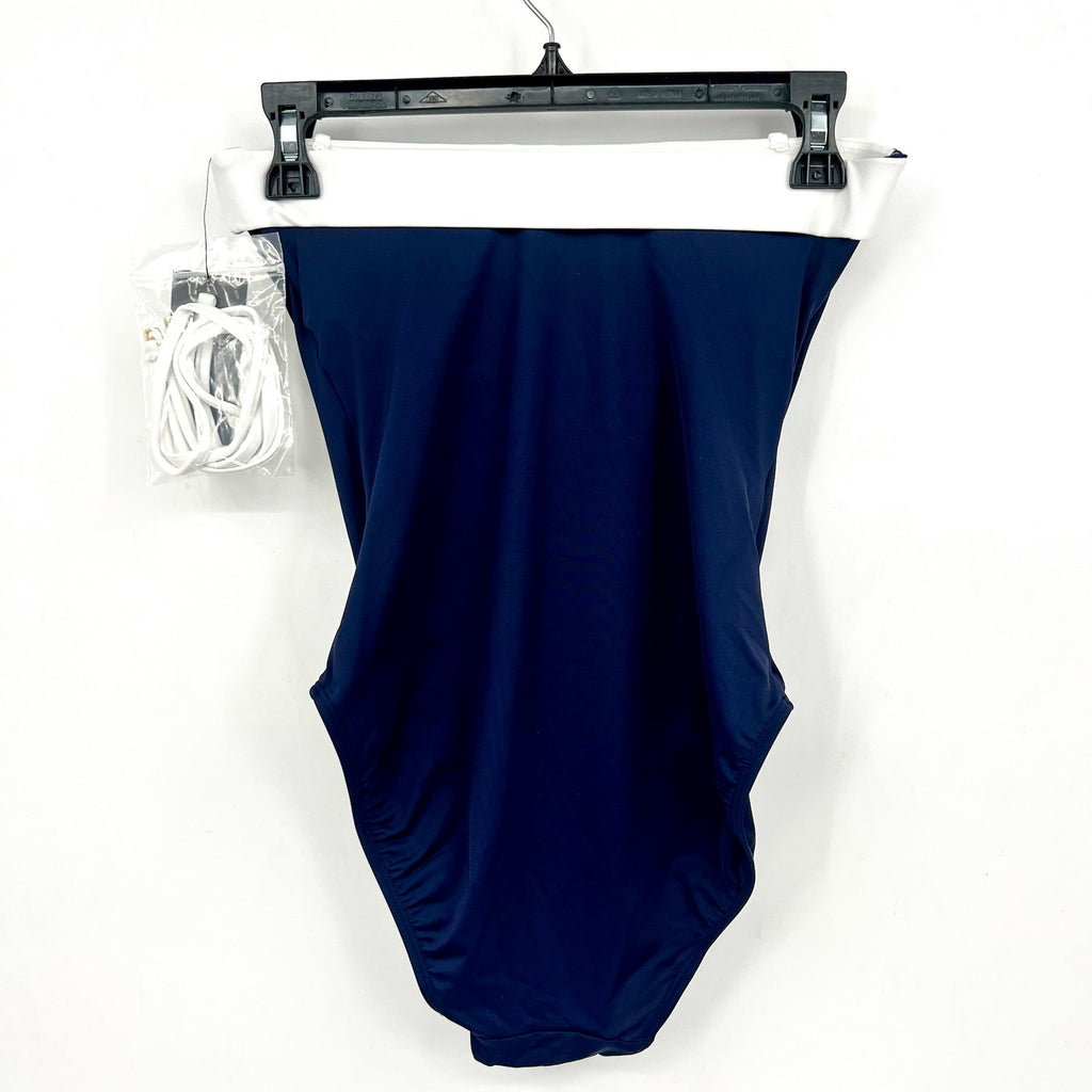LAUREN RALPH LAUREN Bel Air Bandeau One Piece Swimsuit Size 4 Navy Blue NWT