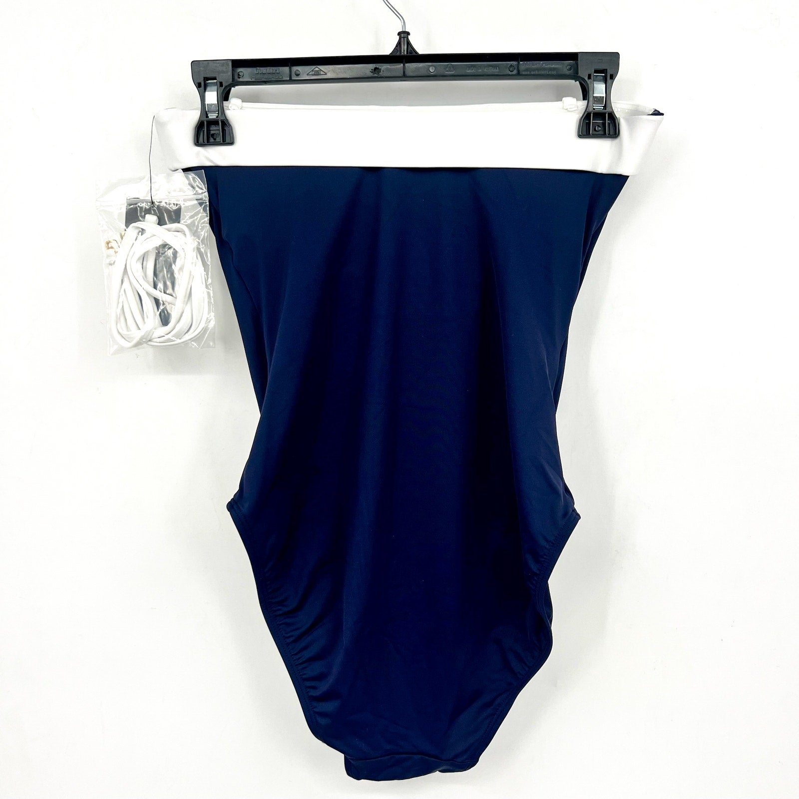 LAUREN RALPH LAUREN Bel Air Bandeau One Piece Swimsuit Size 4 Navy Blue NWT