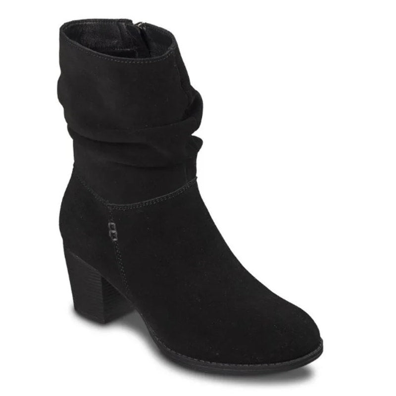 Skechers Womens Taxi Compelling Flirt Boot US 7 Black Suede Water Resistant NIB