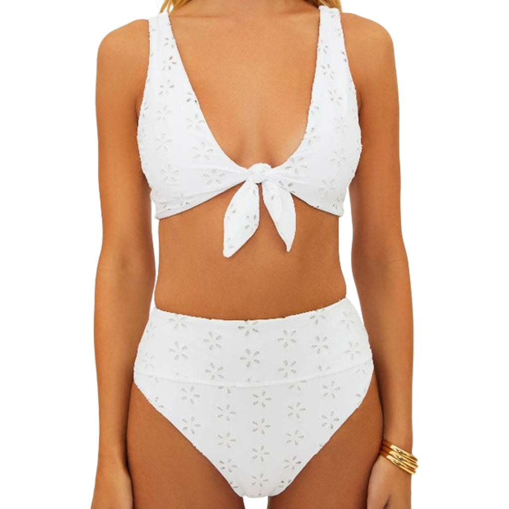 BEACH RIOT Women's Hazel Eyelet Bikini Bottom XS White Magnolia NWT