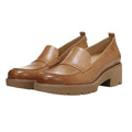 Naturalizer Womens Darry Loafers US 11 Narrow Tan Leather Lug Sole Slip On NIB