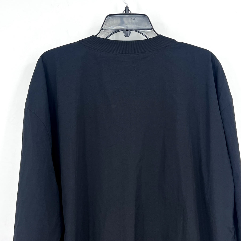 NEW BALANCE Men's Numeric Woven Crewneck Sweatshirt XL Black Oversized NWT