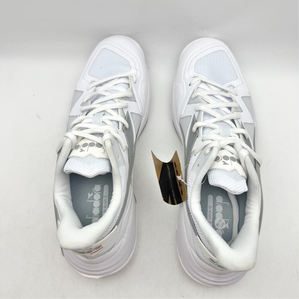 Diadora Womens B.ICON 2 Tennis Sneakers US 10 EU 41 White Silver Athletic NWOB