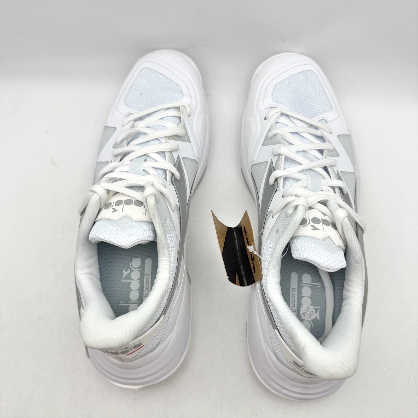 Diadora Womens B.ICON 2 Tennis Sneakers US 10 EU 41 White Silver Athletic NWOB
