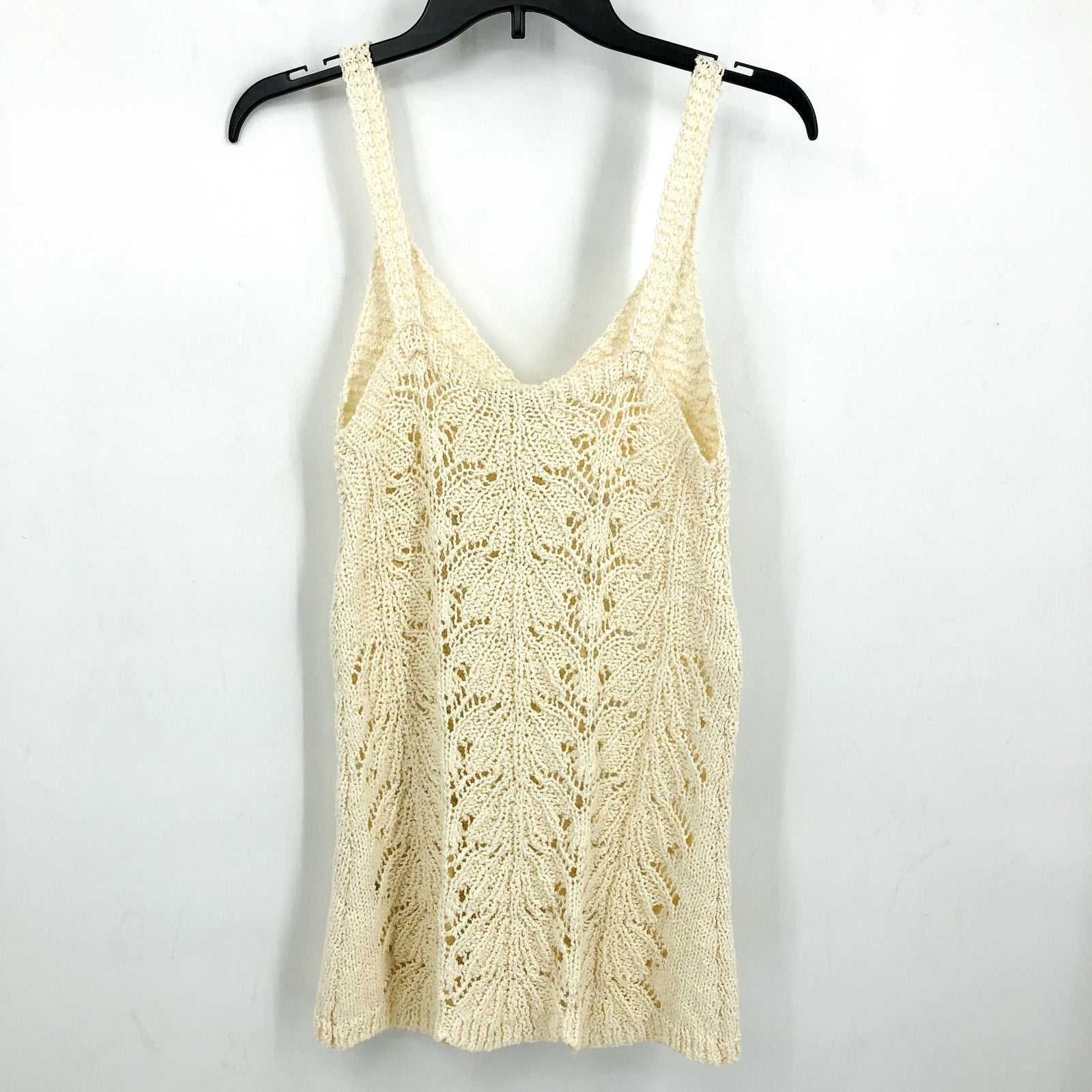 L*SPACE Women's Lisola Cover-Up Tank Dress Small Cream Crochet NWT