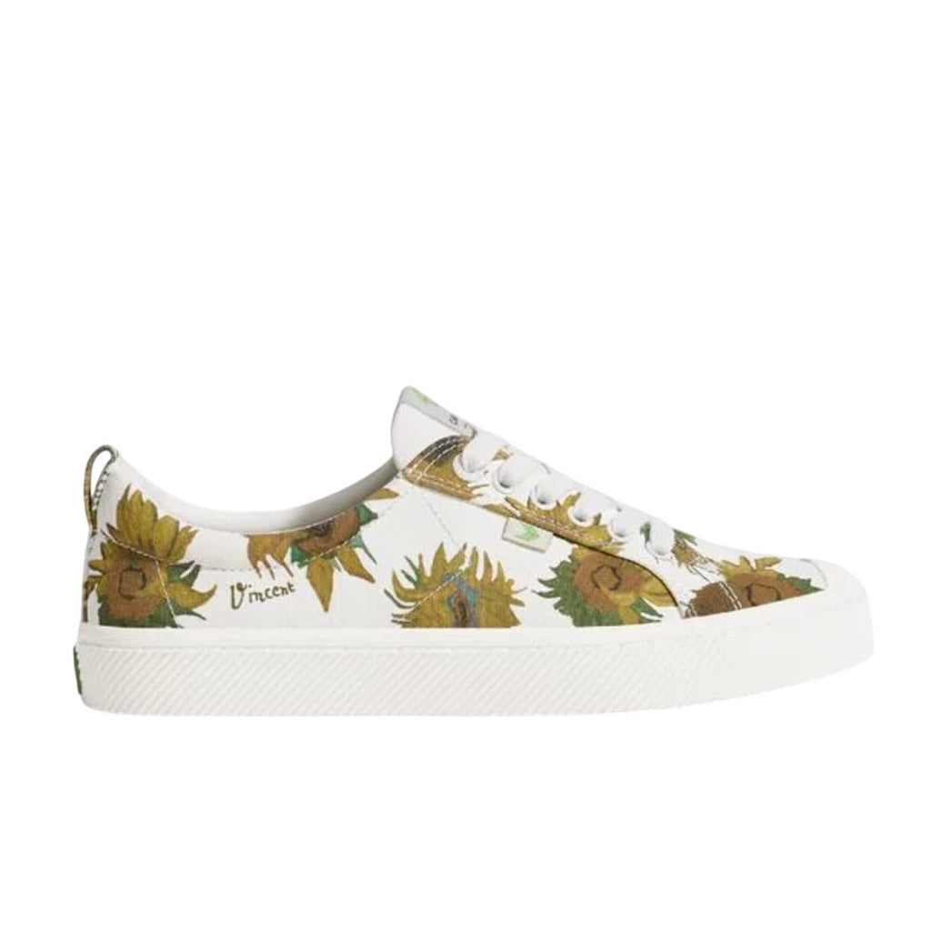 Cariuma X Van Gogh Womens OCA Low Sneaker Size 7.5 Sunflower White Canvas NIB