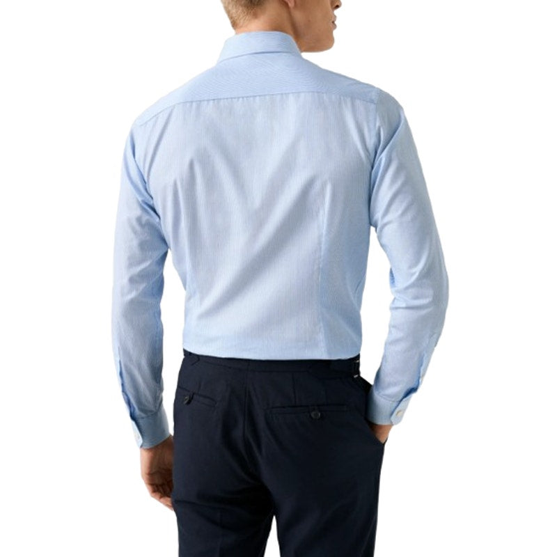 ETON Men's Slim Fit Poplin Thin Stripe Dress Shirt Size 39/15.5 Blue White NWOT