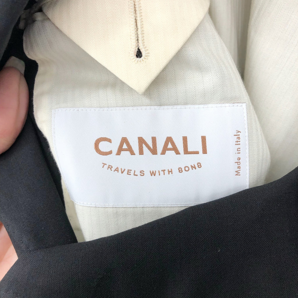 CANALI Travels Sport Coat Jacket US 42R IT 52R Black Wool 8ON8 Stretch NWOT