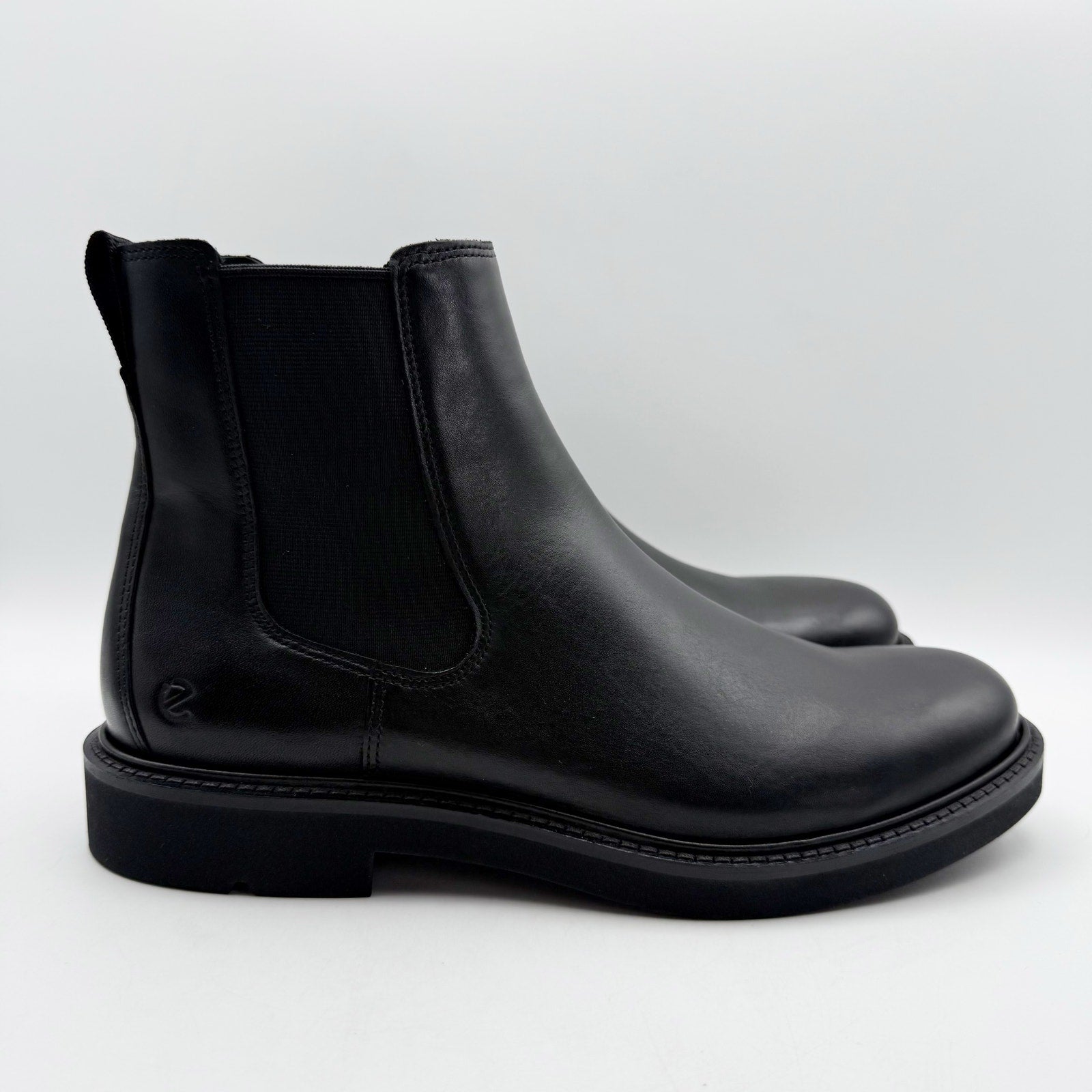 ECCO Mens Metropole London Chelsea Boots EU 46 US 12-12.5 Black Leather NWOB