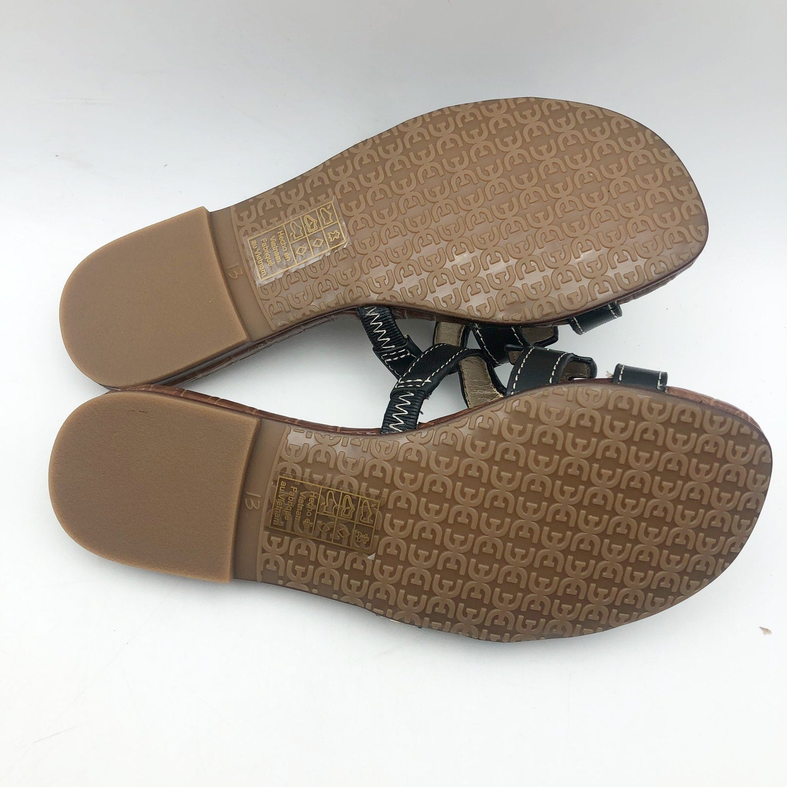 Sam Edelman Girls Bay Cut Out Slide Sandals US 13 M EU 31 Black Leather NIB