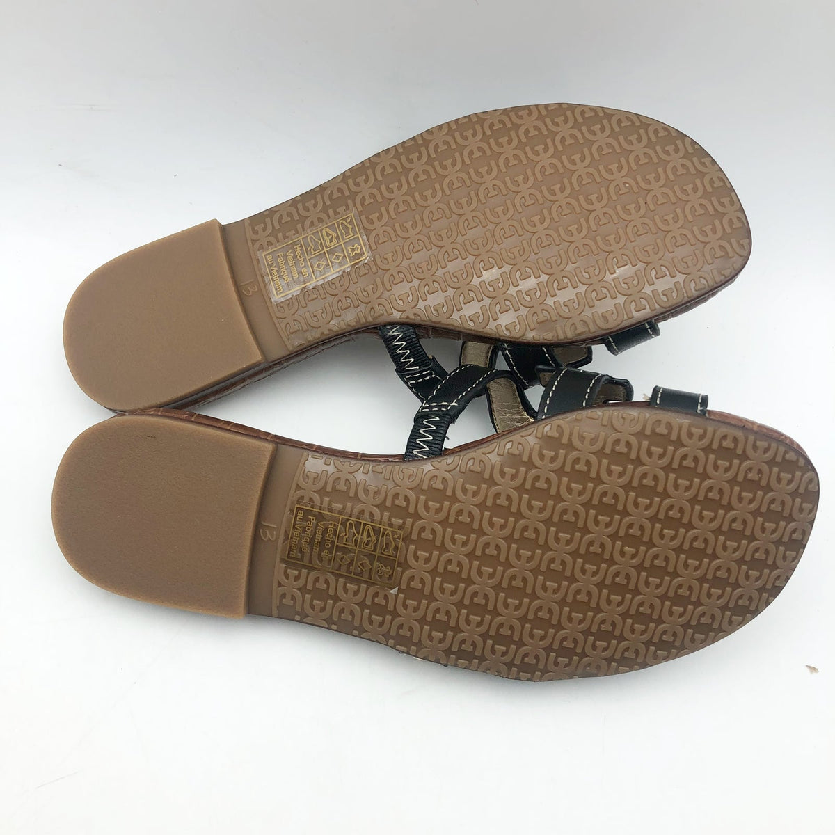 Sam Edelman Girls Bay Cut Out Slide Sandals US 13 M EU 31 Black Leather NIB