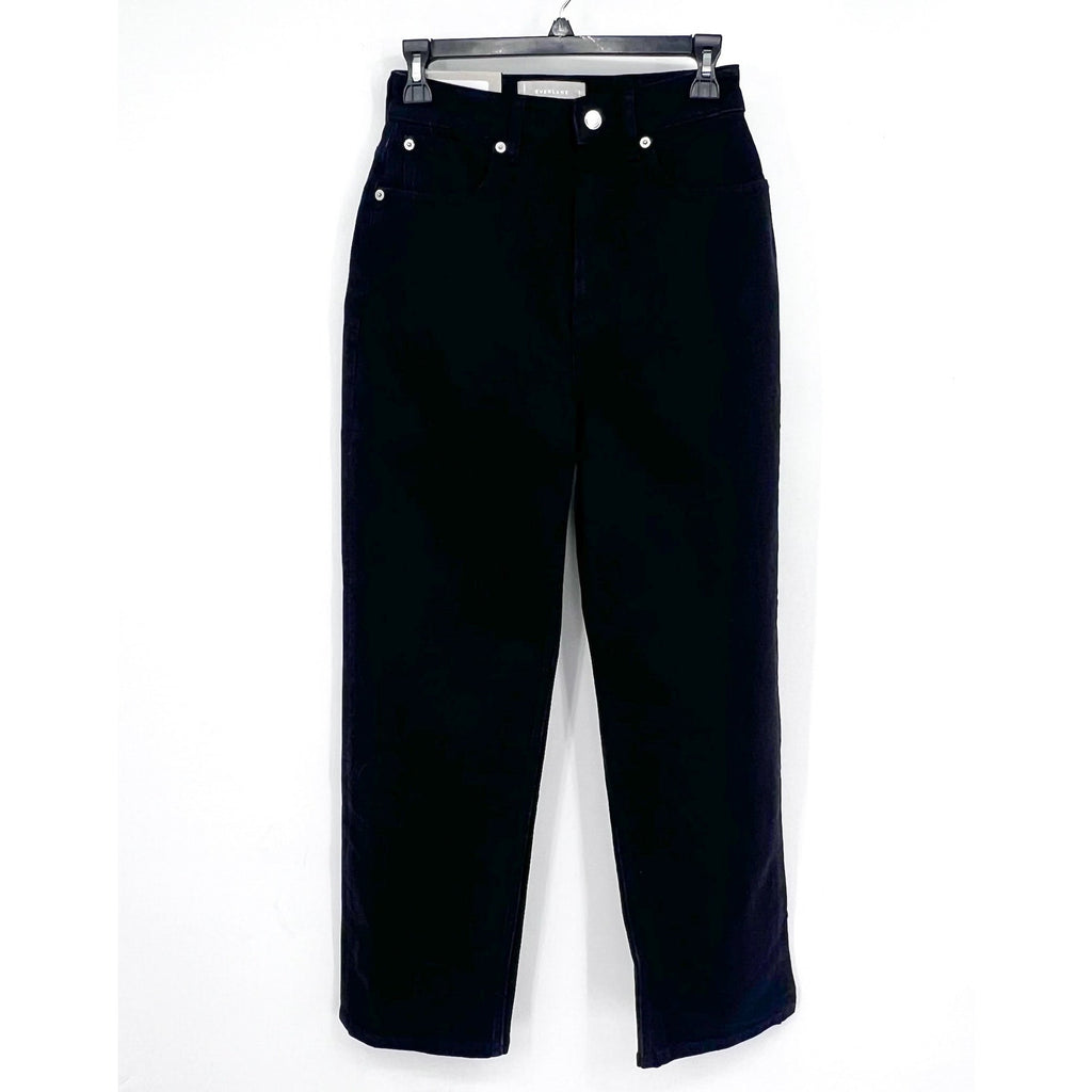 EVERLANE Women's The Curvy Way High Jeans 26x27 US 2 Black Organic Cotton NWT