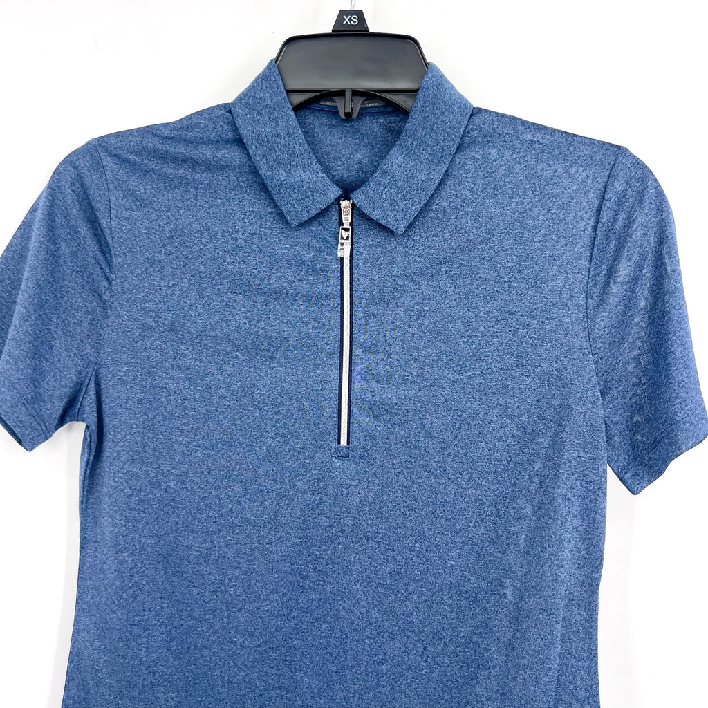 CALLAWAY Womens 1/4 Zip Short Sleeve Golf Polo Shirt XS True Navy Heather NWOT