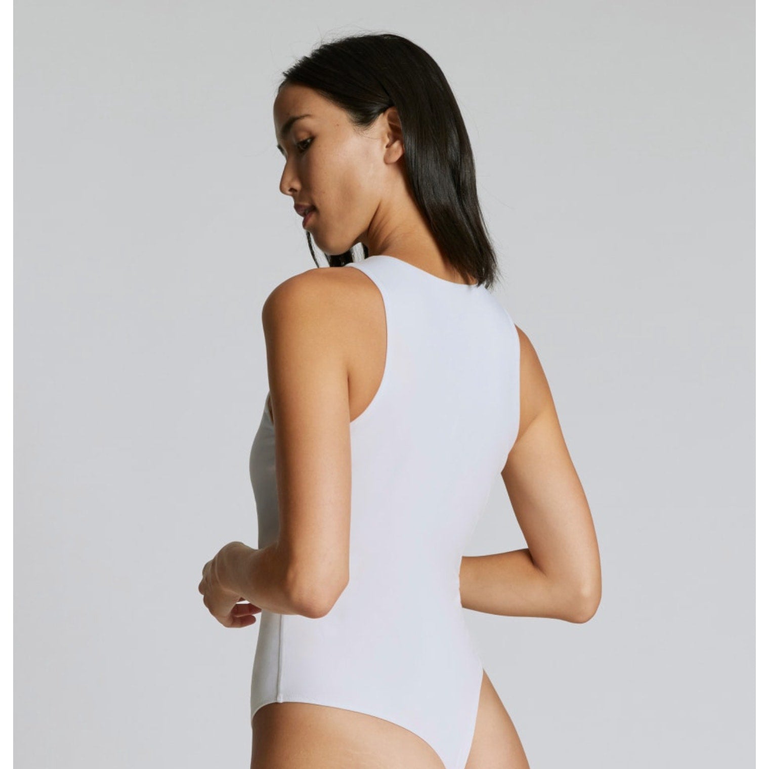 EVERLANE Women's The Cutaway Tank Bodysuit Small White Sleeveless NWT