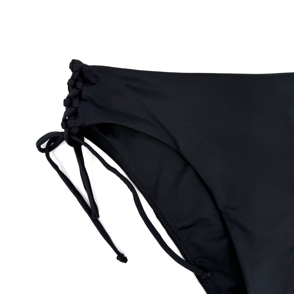 PRANA Women's Ruby Beach Bikini Bottom Large Black Side Lace NWT