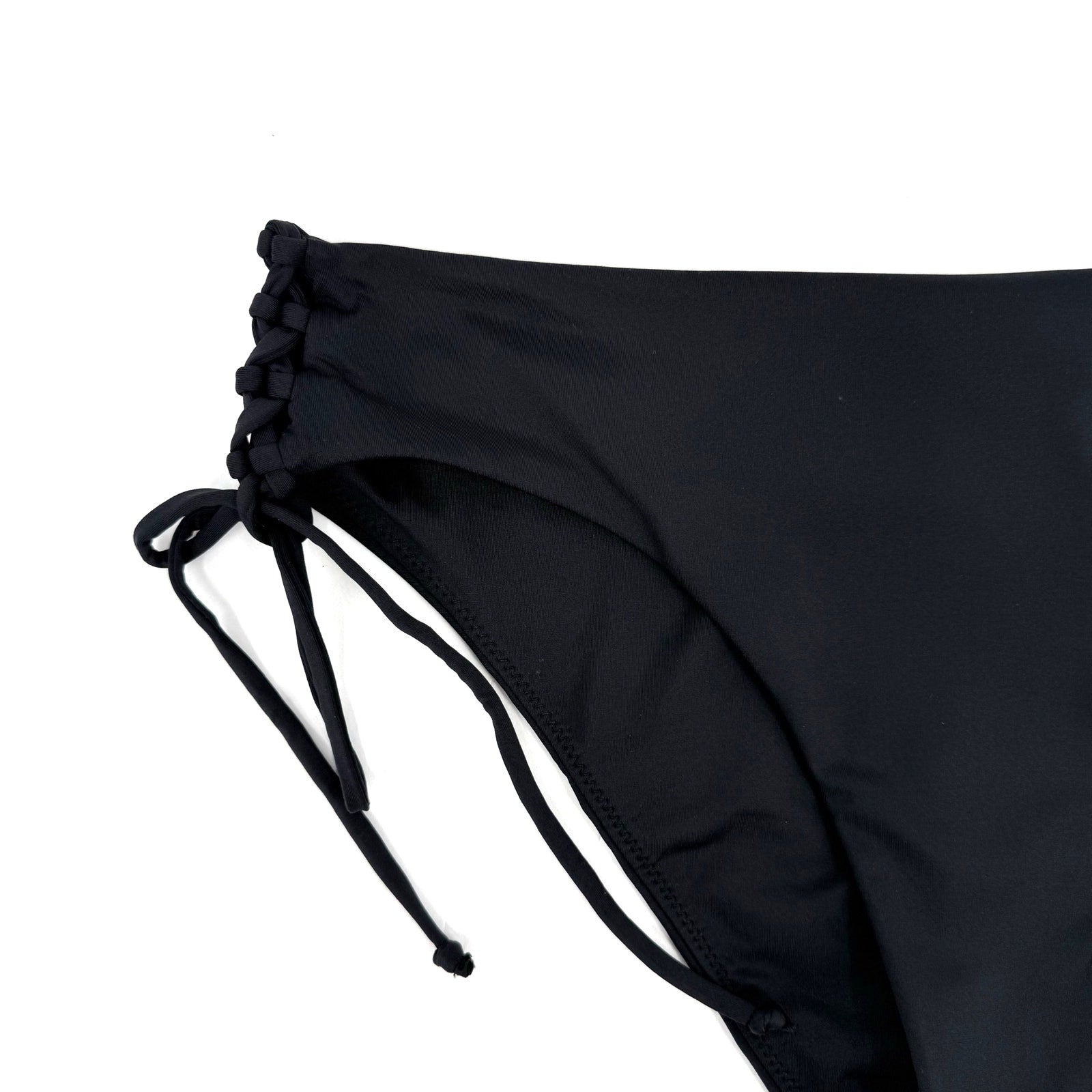 PRANA Women's Ruby Beach Bikini Bottom Large Black Side Lace NWT