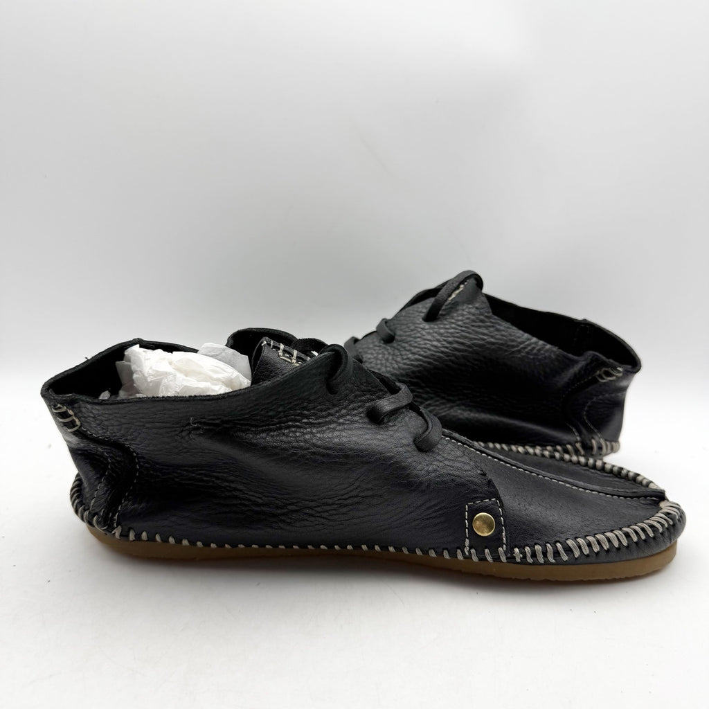 RE/DONE Womens Metal Oxford Shoes EU 40 US 10 Black Leather NWOB