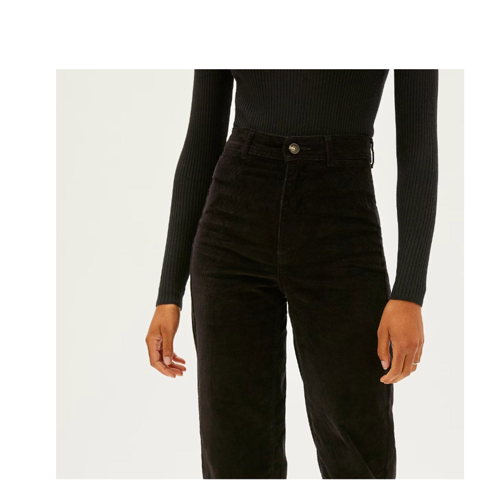 Everlane Womens The Corduroy Wide-Leg Pants Size 10 High Rise Black NWT