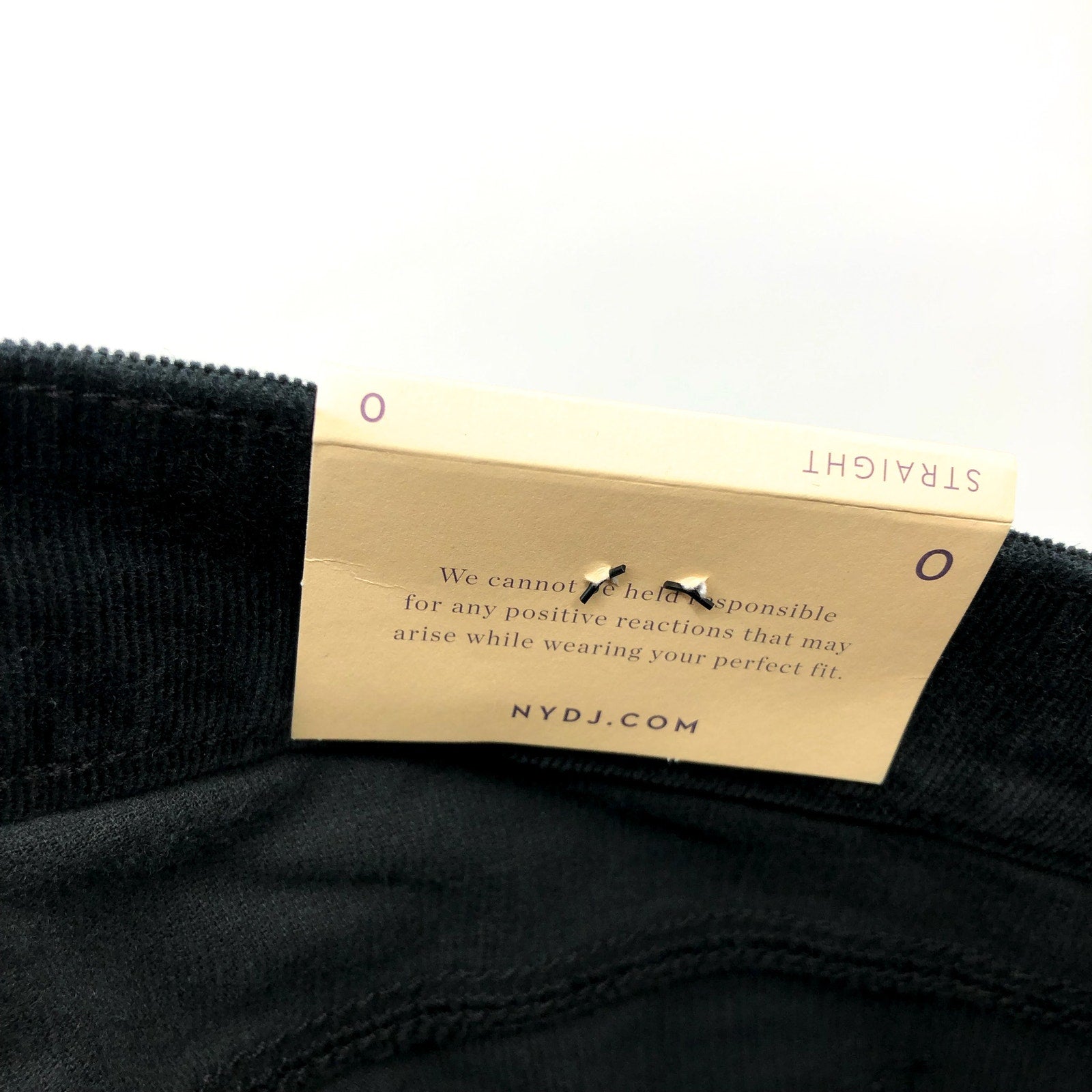 NYDJ Women's Marilyn Straight Jeans Size 0 Black Corduroy Stretch 30" Inseam NWT