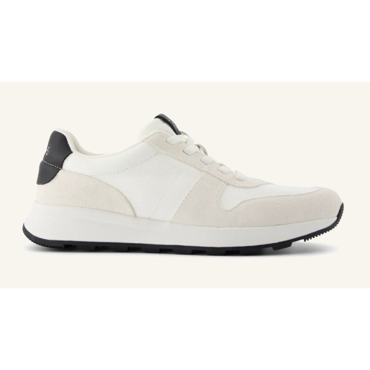 Toms Mens TRVL LITE Retro Runner Casual Sneaker Size 8 White Suede Twill NIB