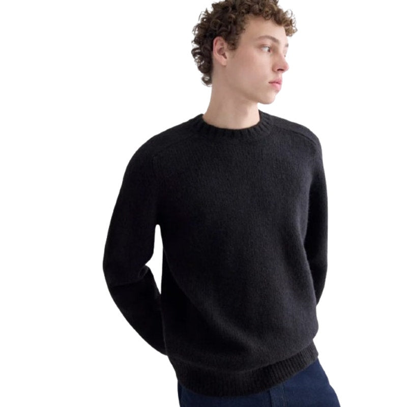EVERLANE Men's The Cloud Crewneck Sweater Large Black Merino Wool Alpaca NWT