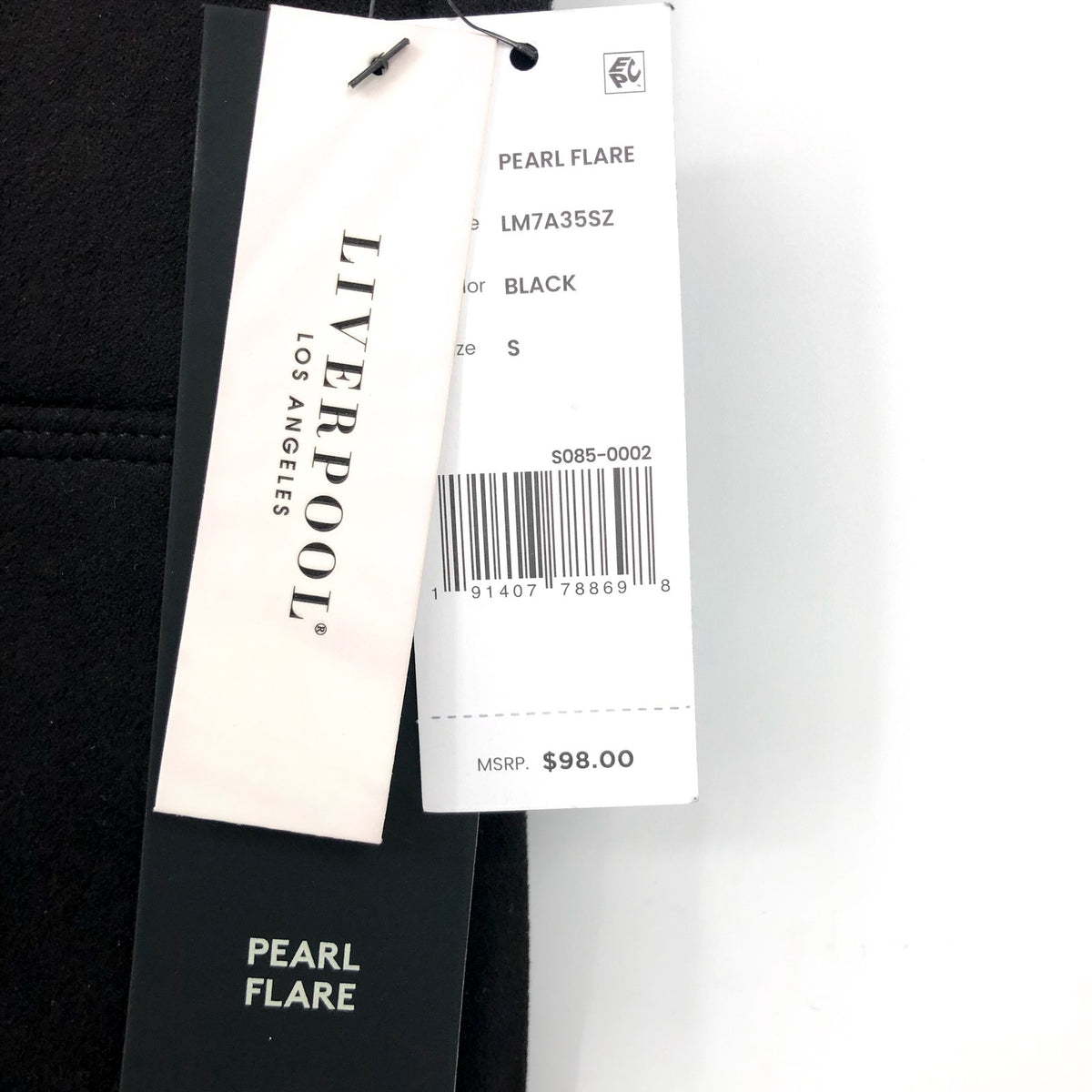 LIVERPOOL Women's Pearl Pull-On Faux Suede Flare Pants Small Black Stretch NWT