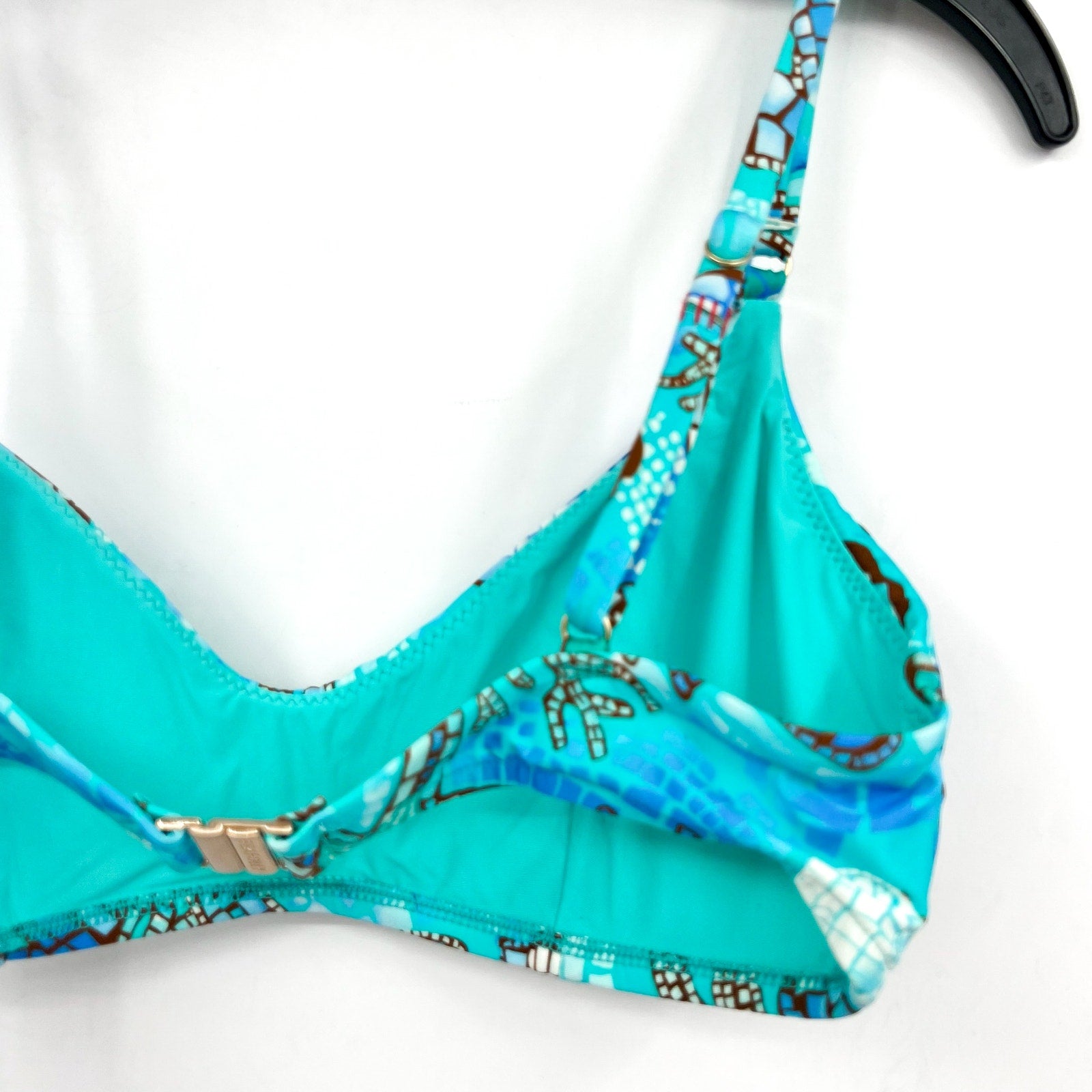SEAFOLLY Women's La Mer Bralette Bikini Top Size 4 Aquatic Blue Swim NWOT