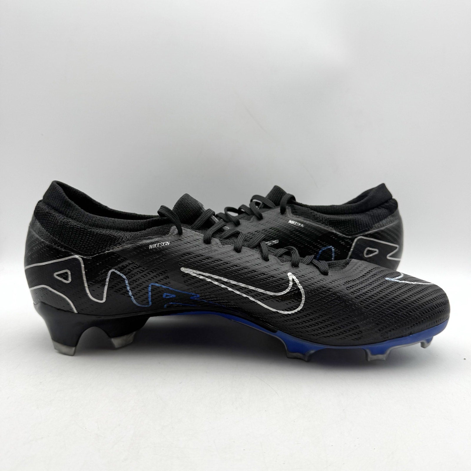Nike Mens Zoom Mercurial Vapor 15 Pro FG Soccer Cleats US 12 Black Blue NWOB