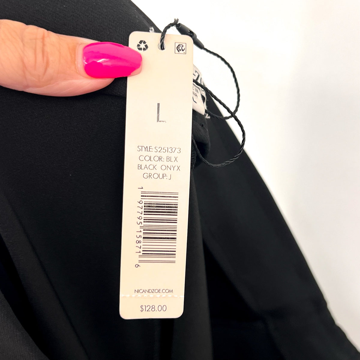 NIC + ZOE Women's Lenox Wide Leg Dress Pants Large US 12-14 Black Stretch NWT