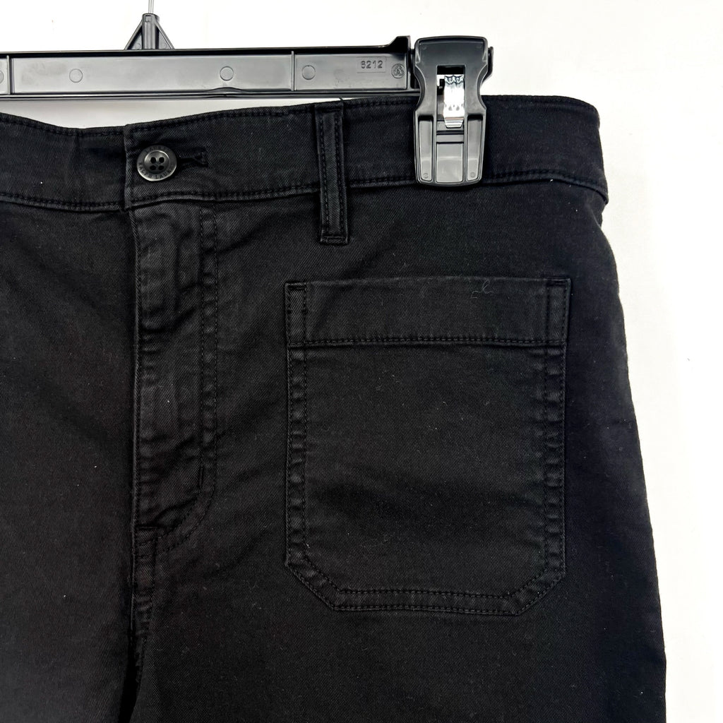 LAUREN RALPH LAUREN Womens Wide Leg Cropped Pants Size 2 Black Stretch Chino NWT