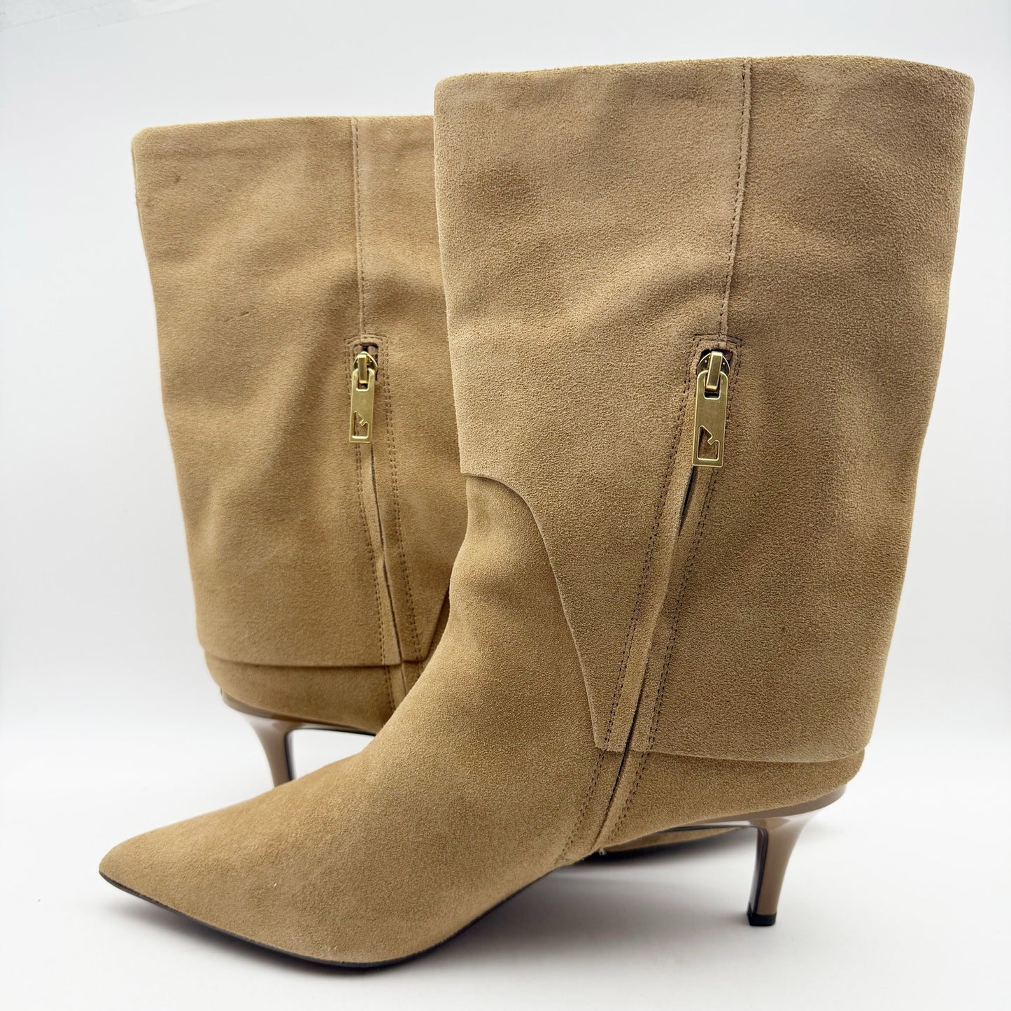 Franco Sarto Womens Alberta Trendy Booties US 12 M EU 43 Tan Taupe Suede NIB