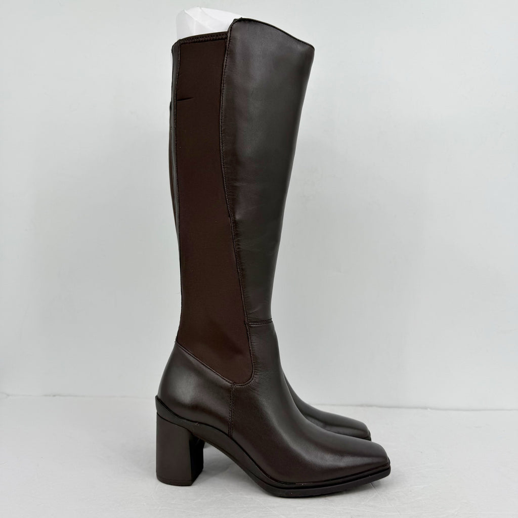 Naturalizer Womens Axel Knee High Boots US 6.5 M Brown Waterproof Leather NIB