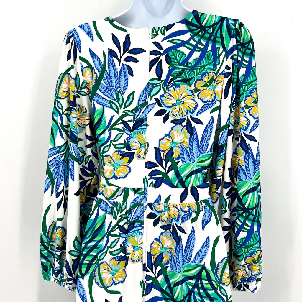 LILLY PULITZER Womens Wexlee Print Dress Size 8 White Green Golden Hour Glam NWT