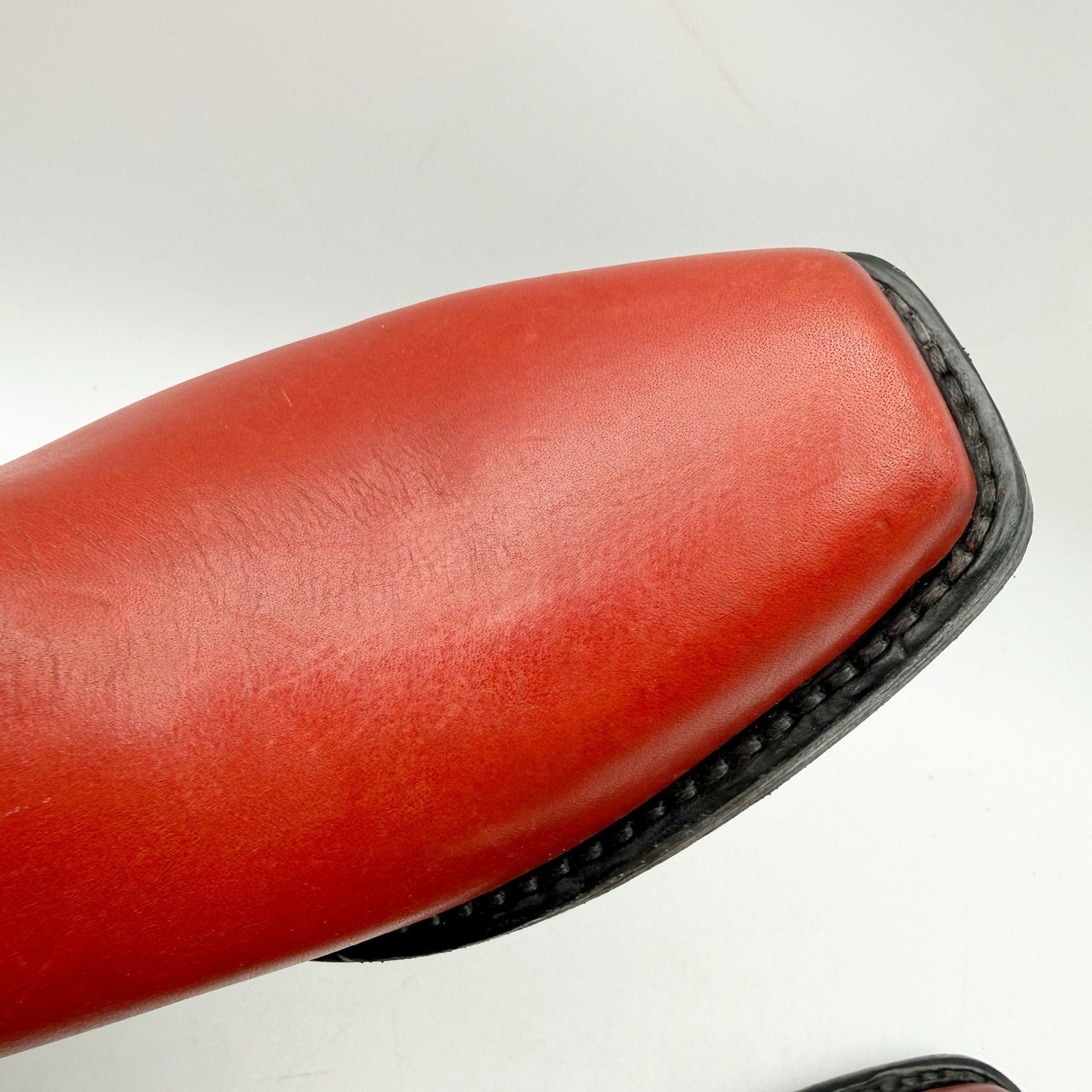 RE/DONE Womens Cavalry Ankle Boots EU 40 US 10 Red Leather NWOB