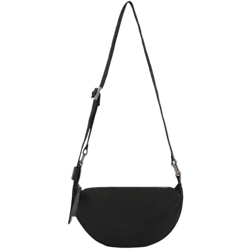 ALL SAINTS Women's Half Moon Nylon Crossbody Bag Small Black NWOT