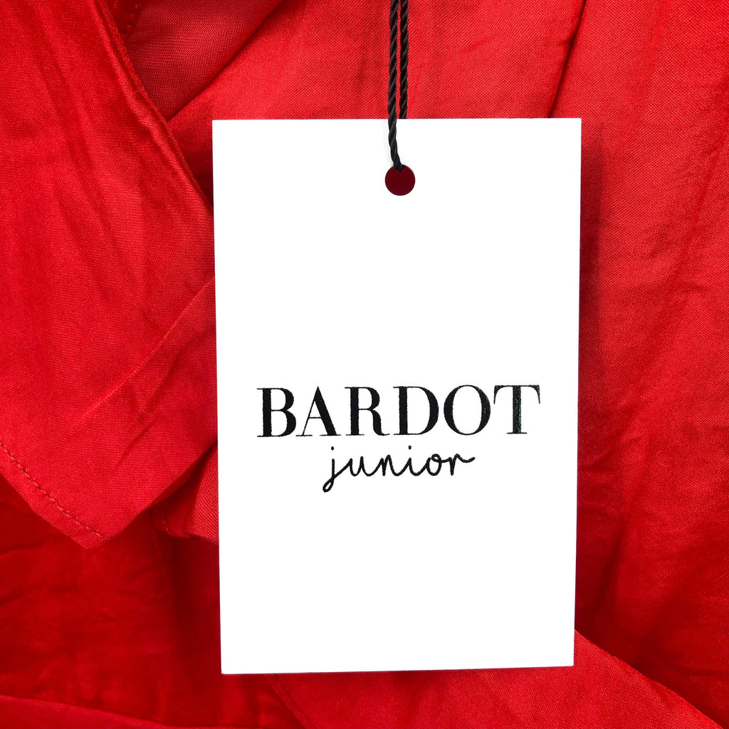 BARDOT Girl's Winona Wrap Dress Size 14 Fire Red Long Sleeve Ruffle NWT