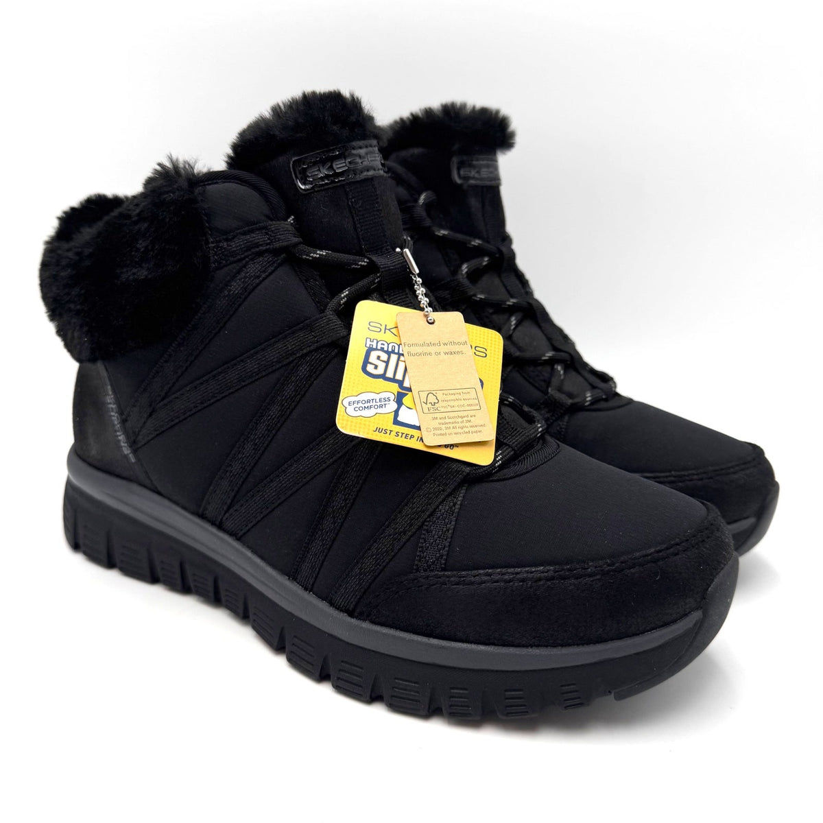 Skechers Womens Slip-ins Graceful Cozy Strolls Ankle Bootie Size 8.5 Black NWT