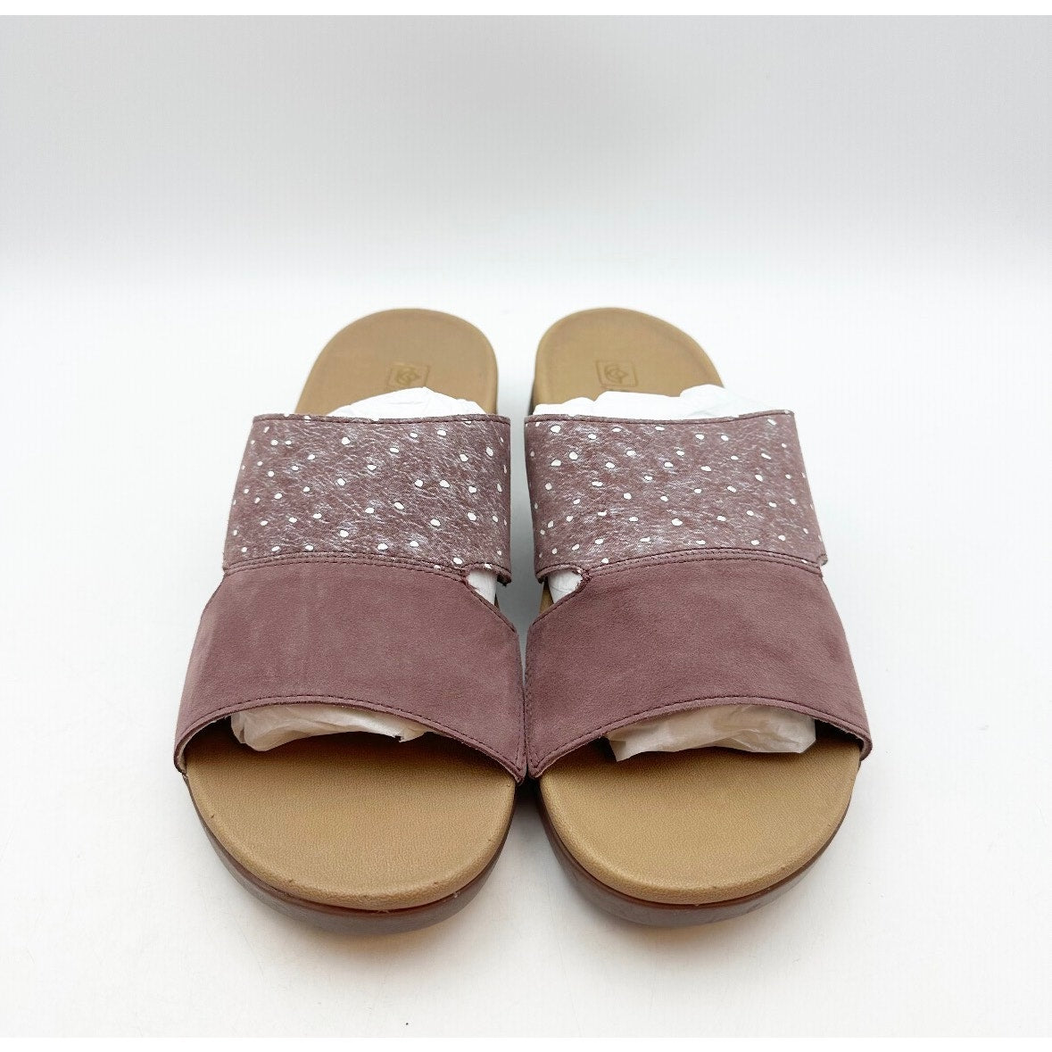 Spenco Womens Dawn Slide Sandals Size 7.5 EU 38 Red Burgandy Ostrich Suede NIB