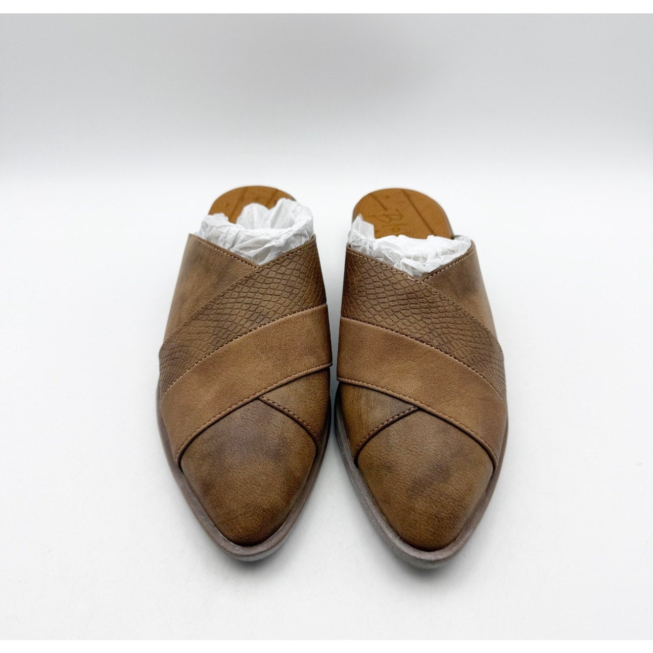 Blowfish Malibu Womens Hazel Mules Size 7 M EU 37.5 Brown Vegan Leather NIB