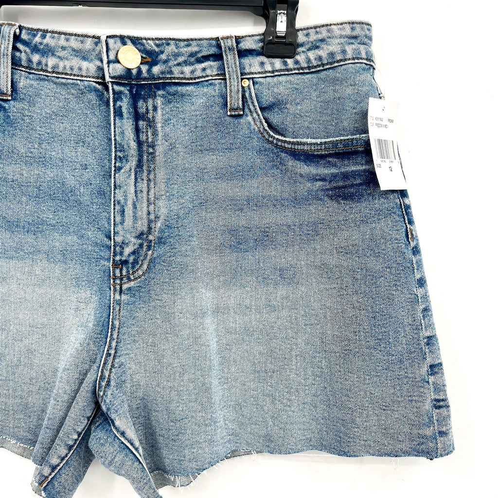 KUT FROM THE KLOTH Taylor Jean Shorts Size 14 Freedom Blue Raw Hem NWT