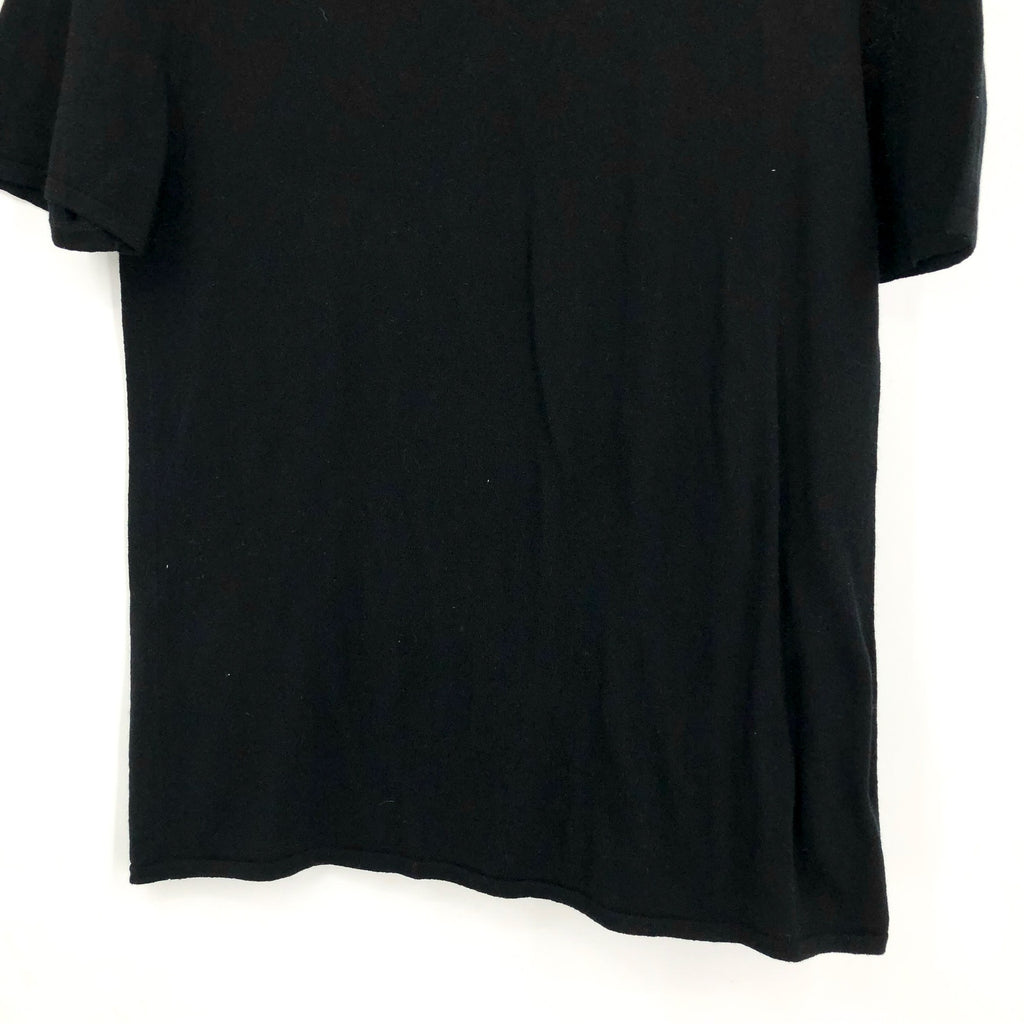 ACTIVE CASHMERE Women's T-Shirt Large Black 100% Cashmere Short Sleeve NWT