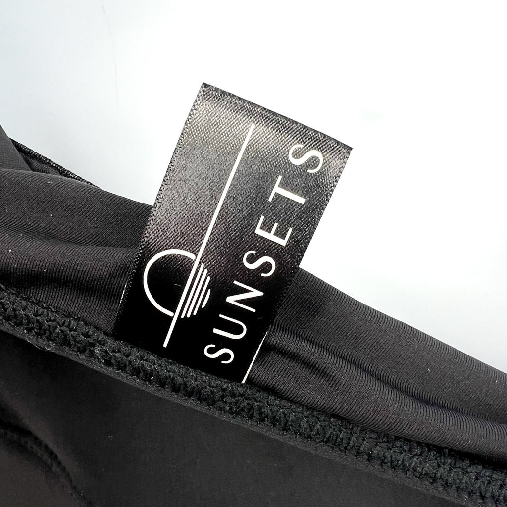 SUNSETS Women's Naomi Swim Dress Medium Black Convertible Strap One Piece NWOT