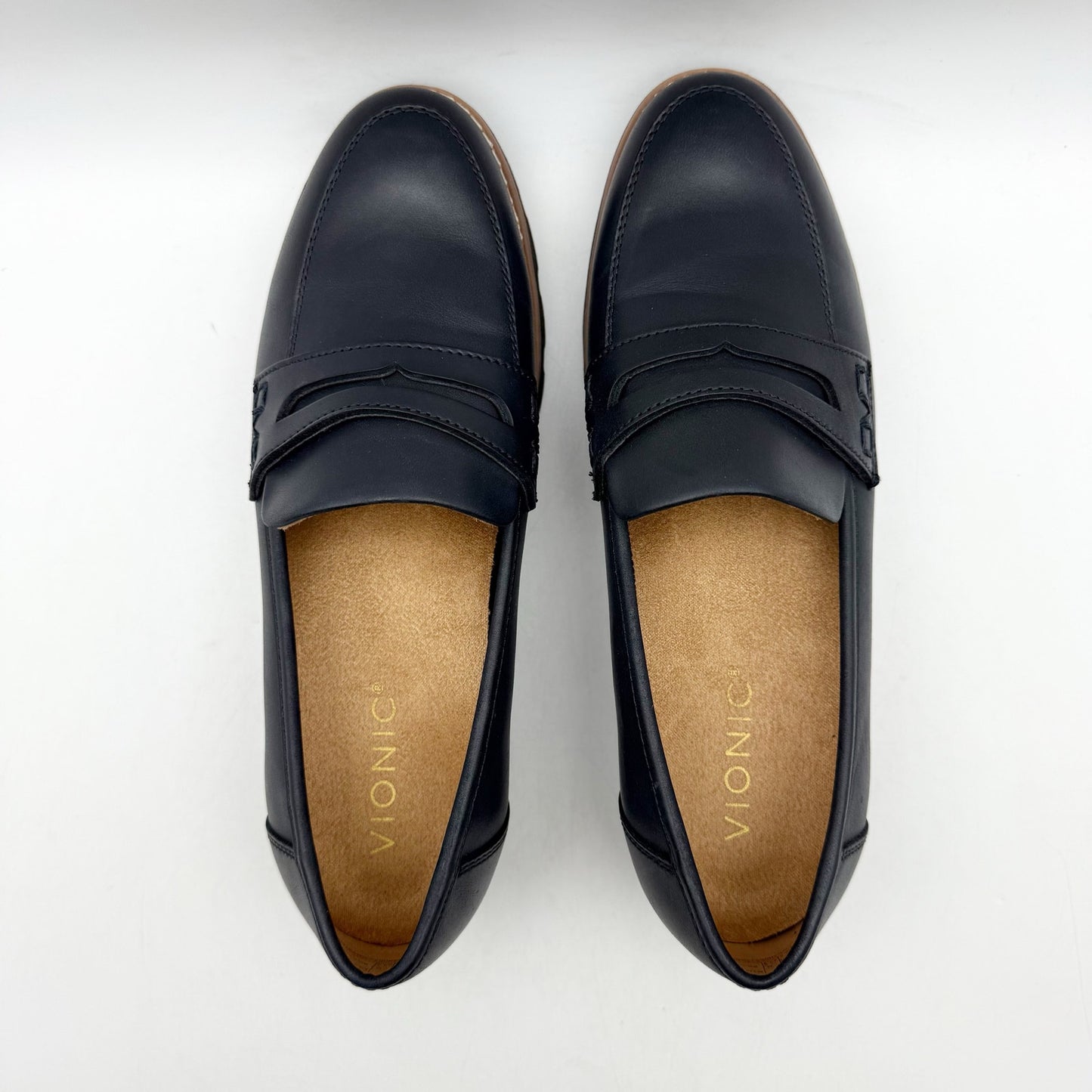 Vionic Womens Cheryl ll Loafers US 6.5 M EU 36.5 Black Leather NWOB