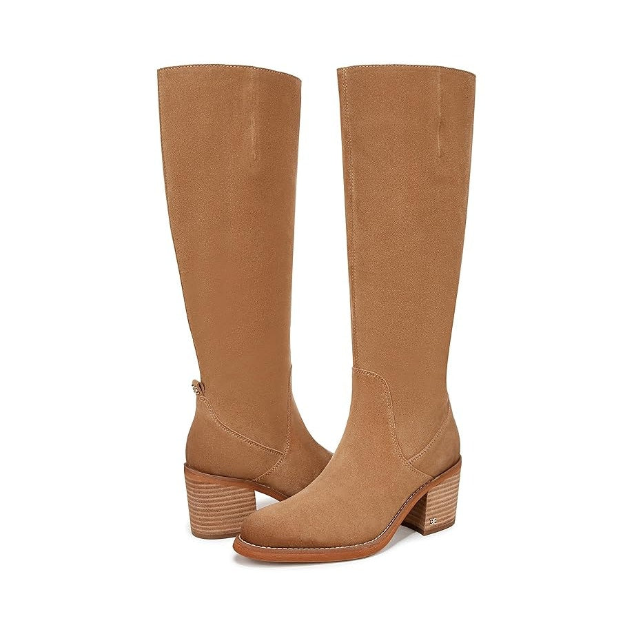 Sam Edelman Womens Soyer Knee High Boots US 6 M EU 36 Caramel Brown Suede NIB