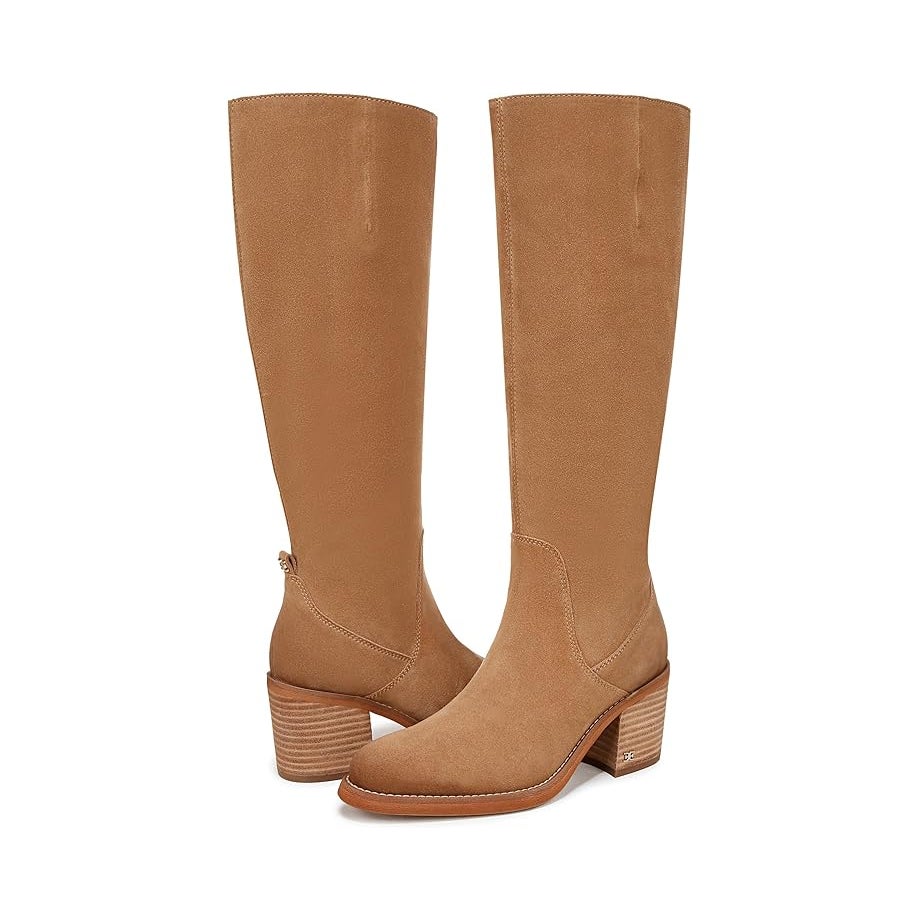 Sam Edelman Womens Soyer Knee High Boots Size 6 M Caramel Brown Suede NIB