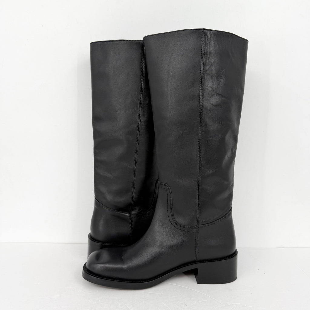 Steve Madden Womens Riggs Knee High Boots US 10 M EU 41 Black Leather NWOB