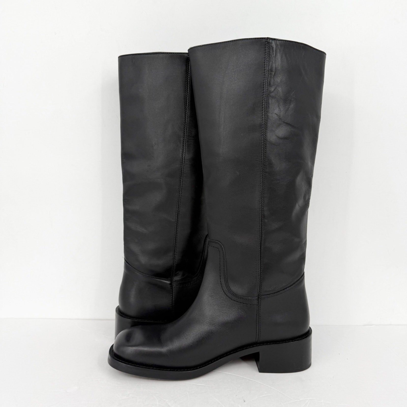 Steve Madden Womens Riggs Knee High Boots US 10 M EU 41 Black Leather NWOB
