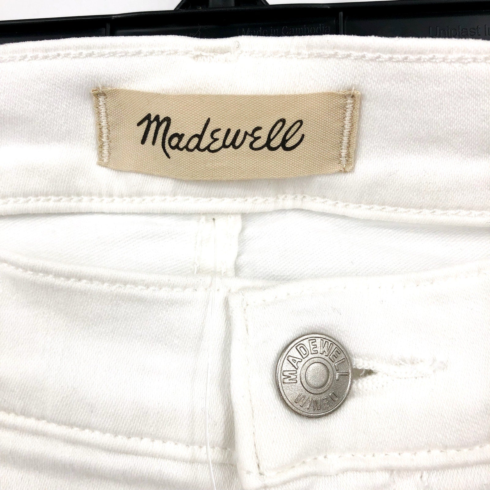 Madewell Womens Skinny Crop Jeans Size 33 US 16 Pure White 9" Mid-Rise MD097 NWT