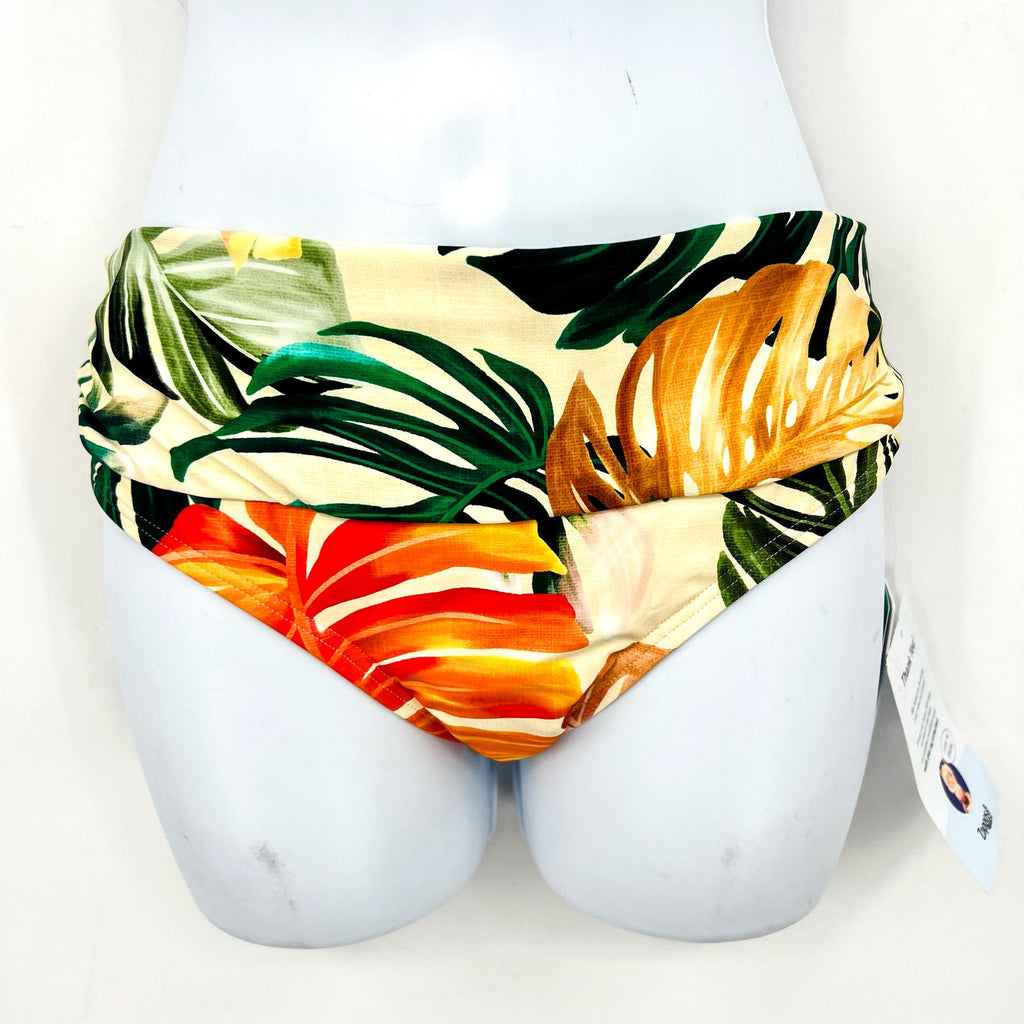 SUNSETS Women's Unforgettable Hipster Bikini Bottom Small Yellow Print NWT