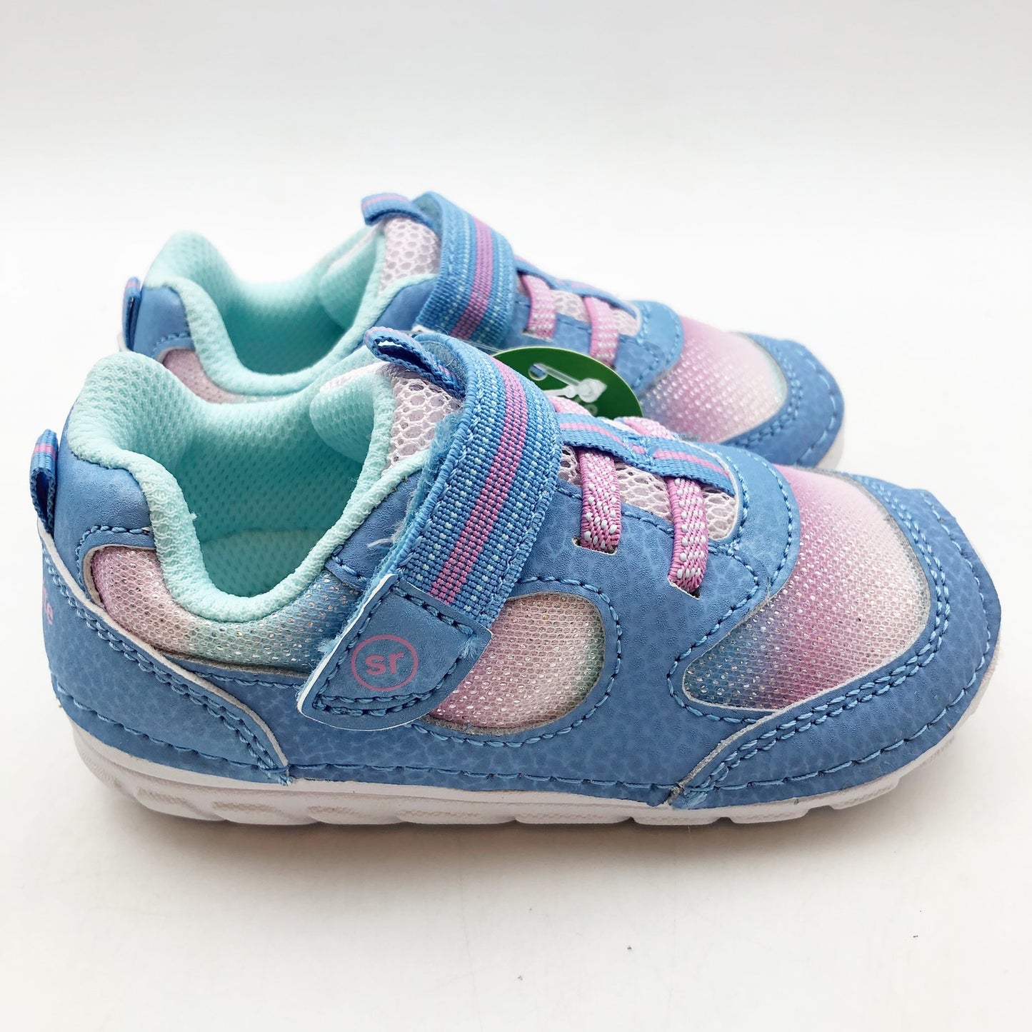 Stride Rite SM Turbo Girls Sneaker Size 6 Blue Pink White Kids Shoe NIB